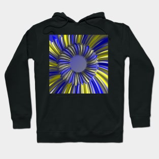 Surreal bright yellow and blue mobius ring design in Dali style Hoodie